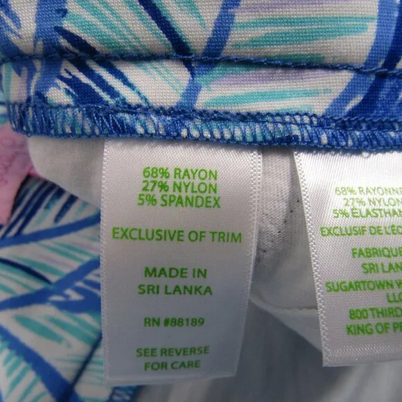 Lilly Pulitzer NEW Womens 8 Blue Pink Makenna Ponte Shorts Lets Mango - Picture 4 of 7